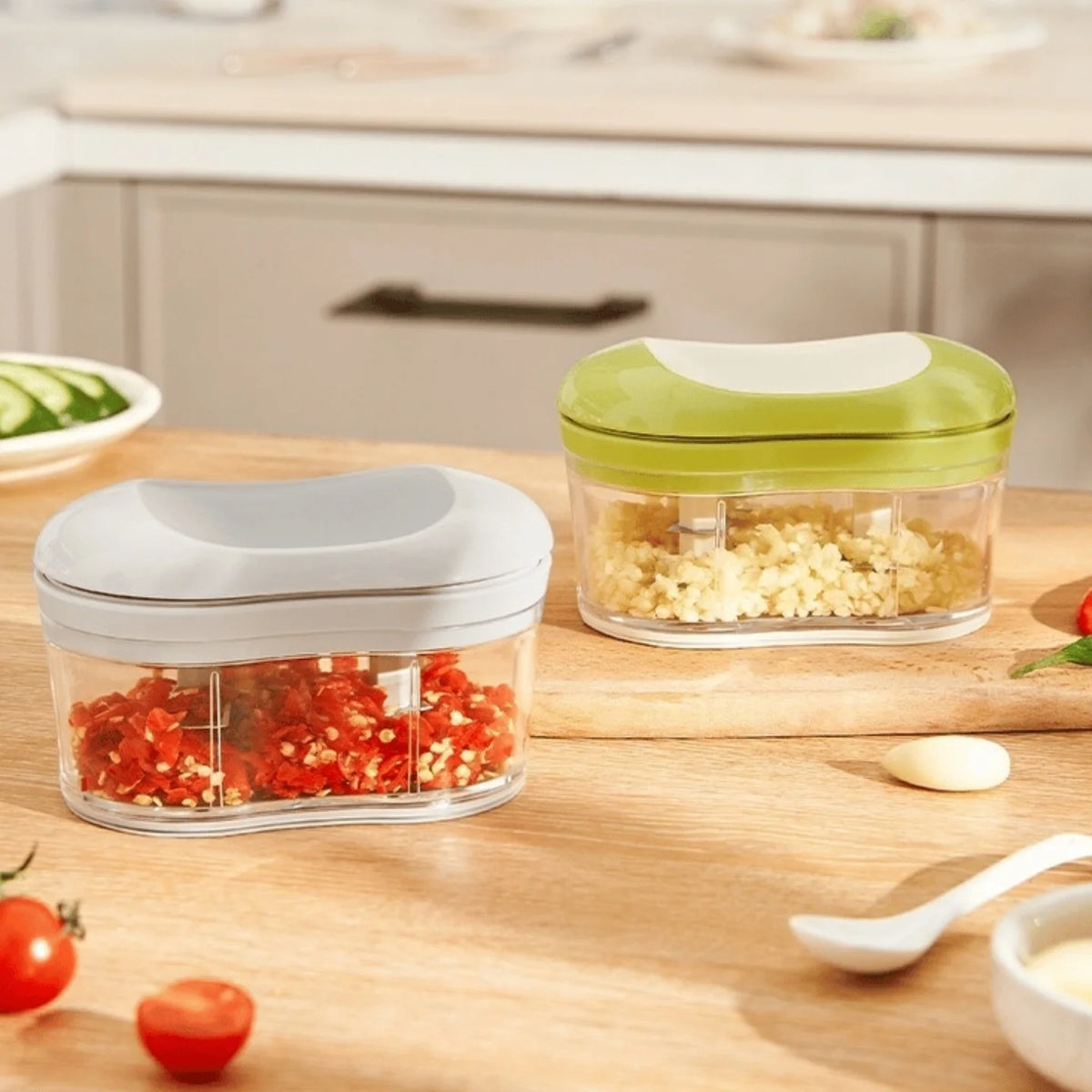 Multi-function hand-push garlic press product view