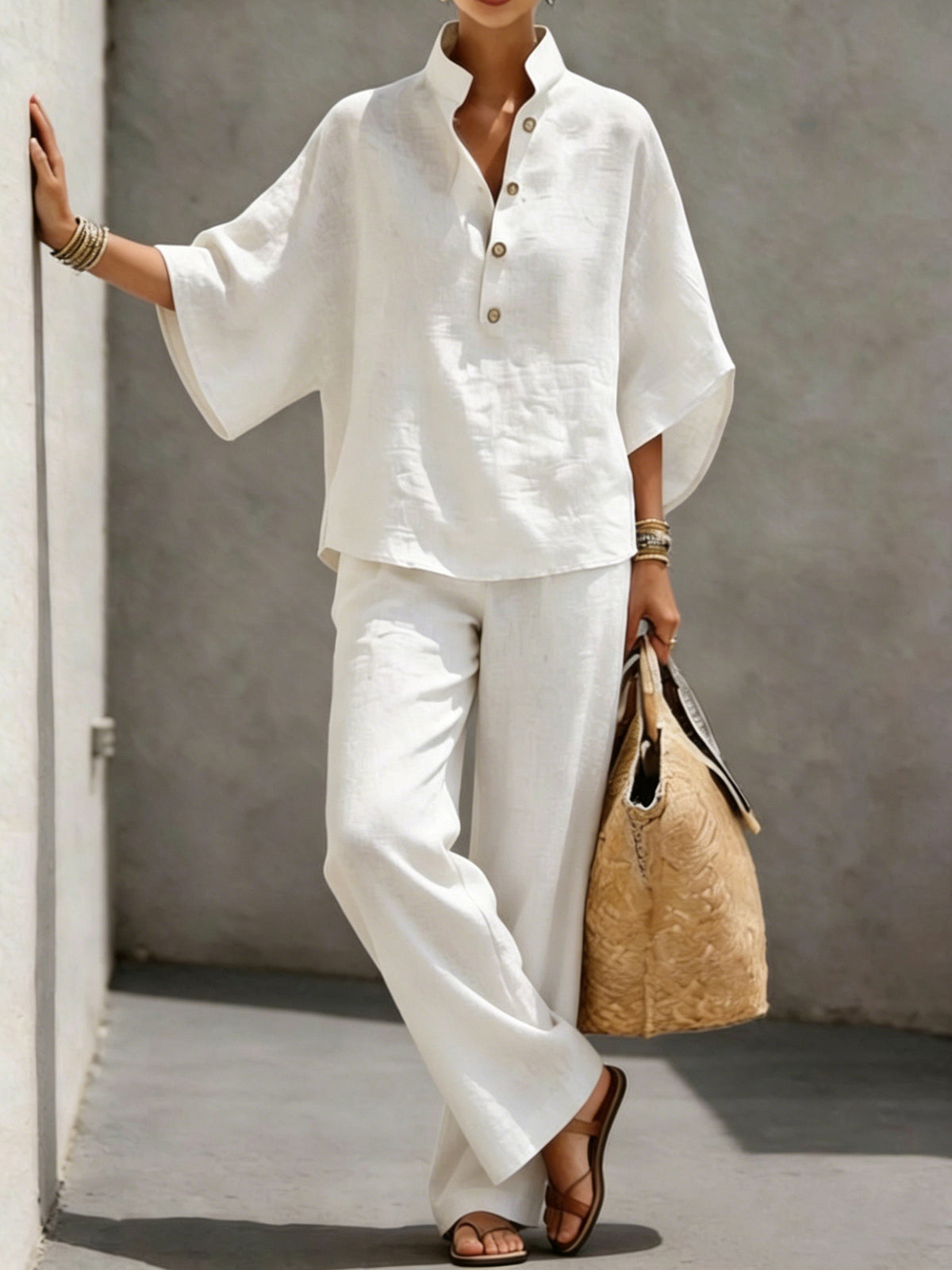Relaxed women's two-piece summer set alternate view