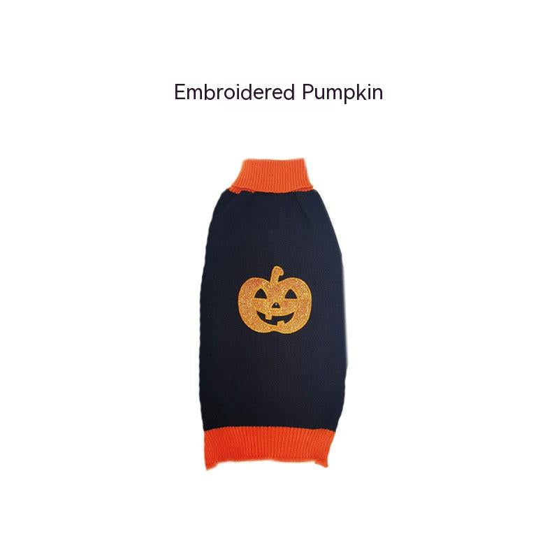 Halloween dog sweater in seasonal design and size option
