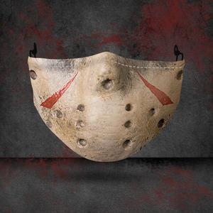 Printed costume mask for Halloween party look