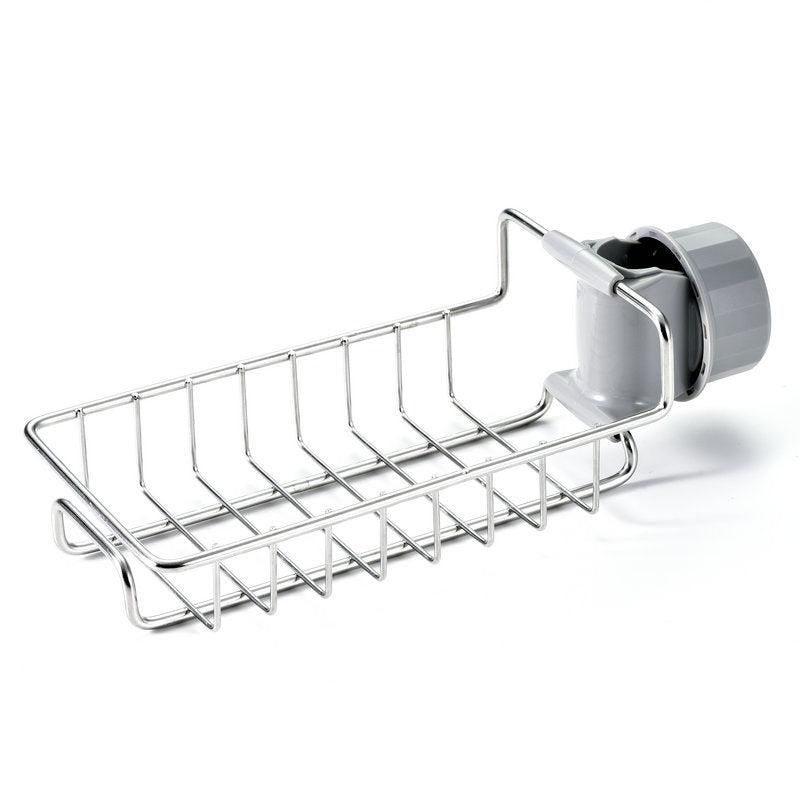 Faucet-mounted sponge and soap organizer option