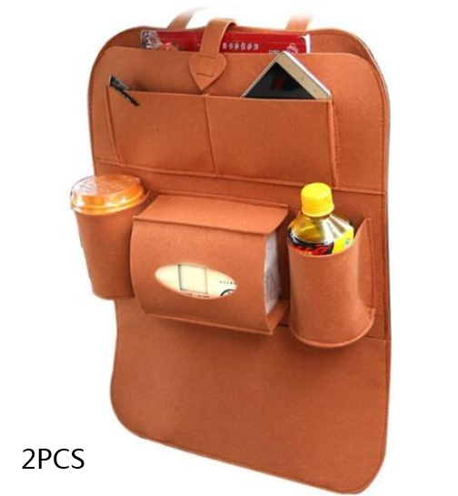 Felt car seat-side organizer in color option