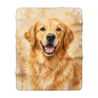 Golden Retriever Sherpa Fleece Blanket – Cozy Dog Lover Gift