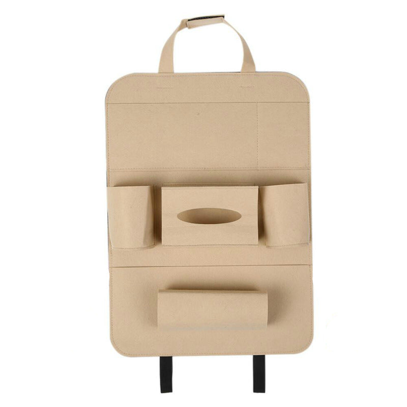 Felt backseat storage panel in alternate color