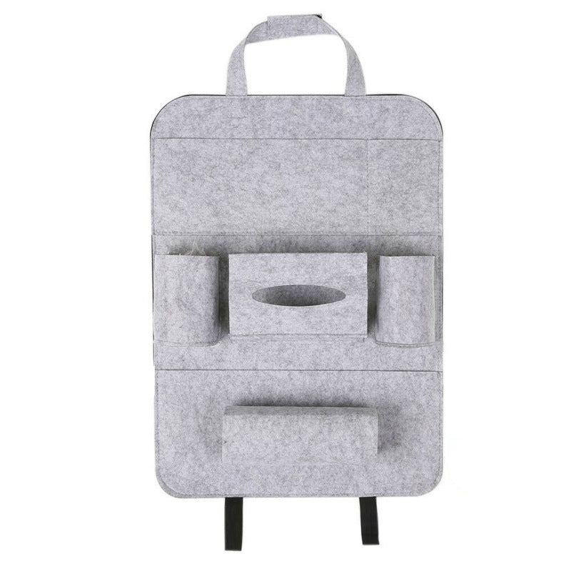 Felt backseat organizer for family car storage