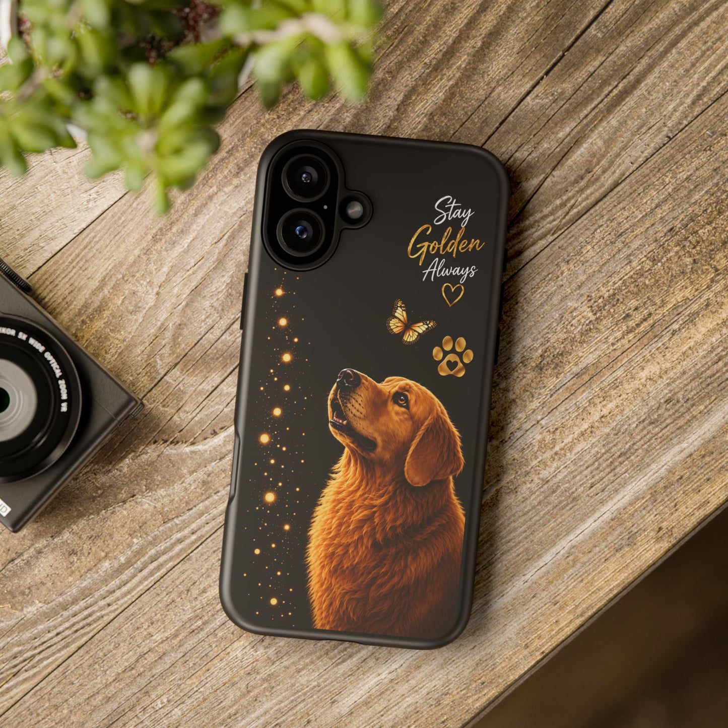 Golden Retriever Phone Case - "Stay Golden Always" Protective Tough Case
