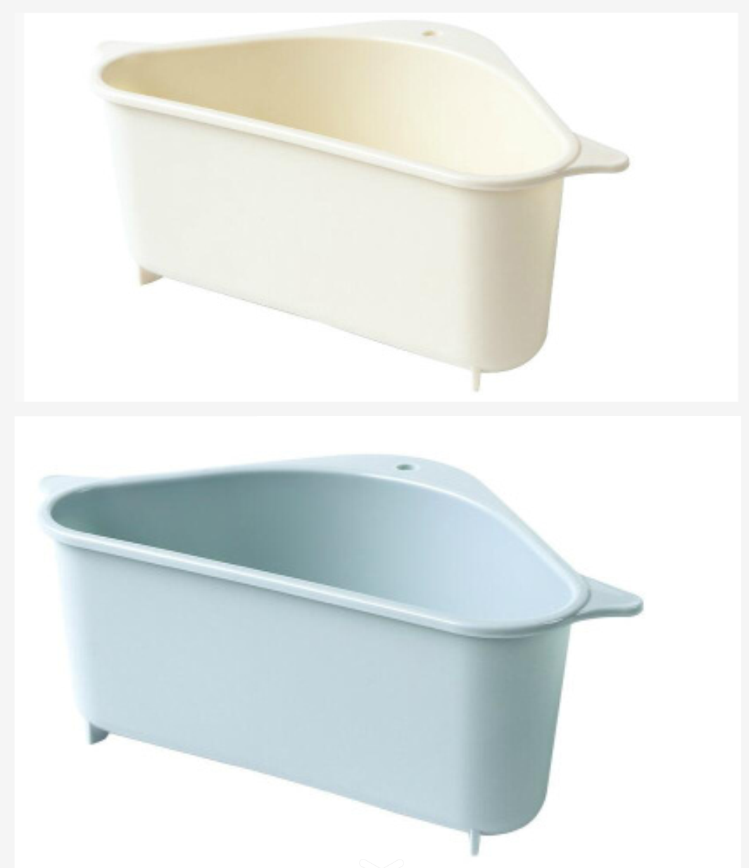 Corner drain rack for kitchen sponge storage