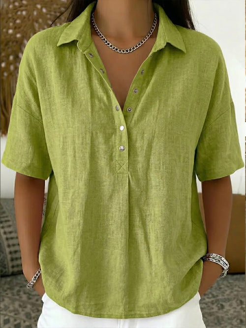 Women's Relaxed Summer Button Top - Short Sleeve product image
