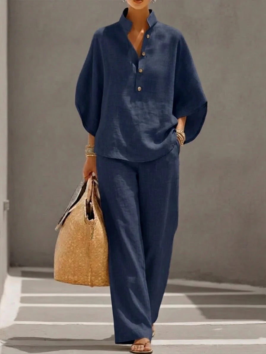 Relaxed women's summer two-piece outfit product view