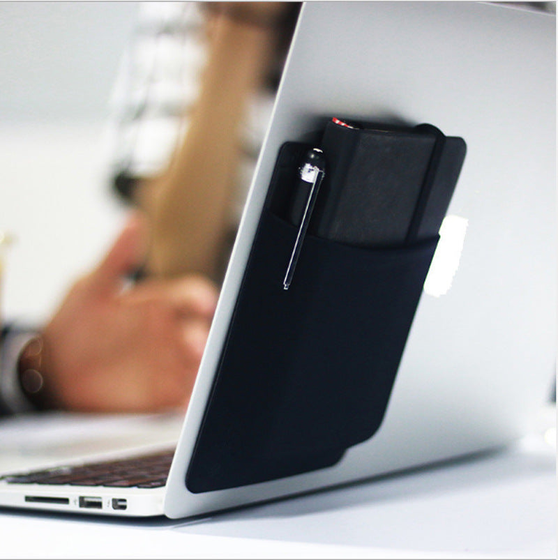 Adhesive Laptop Storage Pocket - Slim Back-Mount Organizer product image
