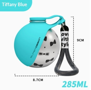 Pet travel water bottle with waste bag storage option