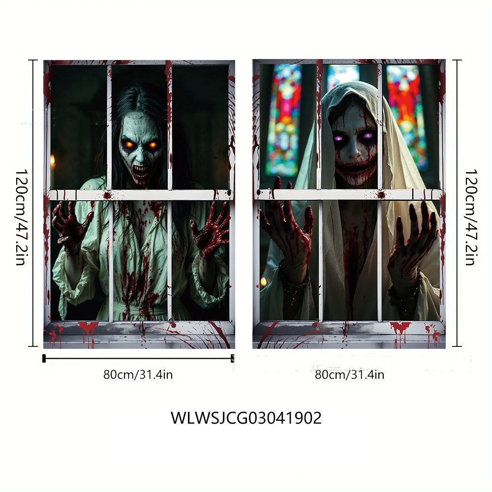 Halloween hanging backdrop for window or door display