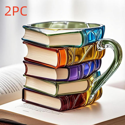 Book-shaped glass drinkware design for readers and students