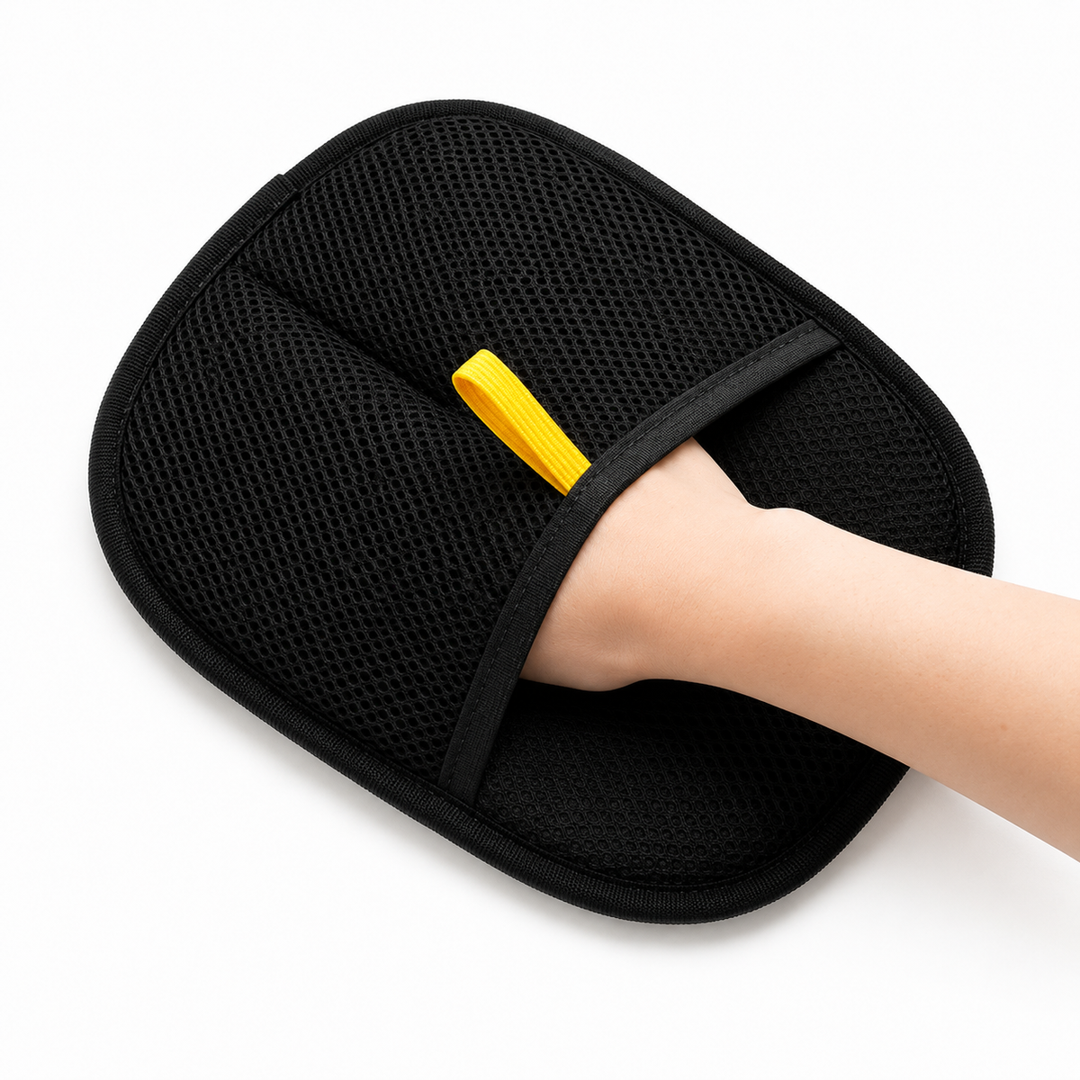 Reusable glove-style pet fur remover for sofas clothing and soft surfaces