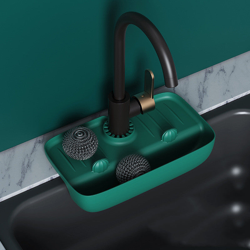 Sink drain mat for organizing sponges and cloths