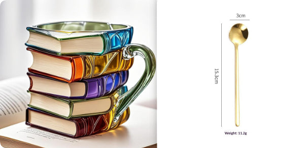 Book-inspired glass mug decorative drinkware view