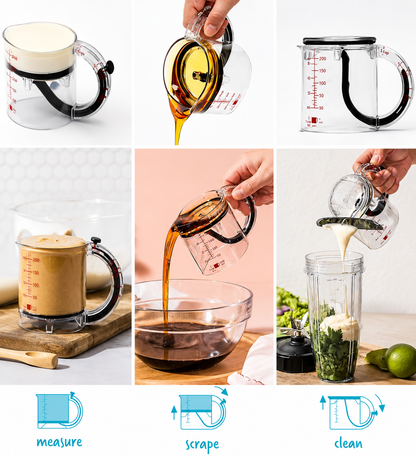 Adjustable Measuring Cup – Measure, Pour & Scrape