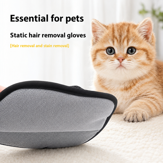 Reusable pet hair removal glove for lifting fur and lint from fabric surfaces