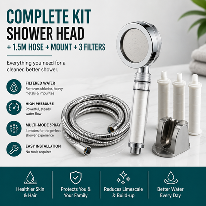 Filtered High-Pressure Shower Head – Multi-Mode Kit