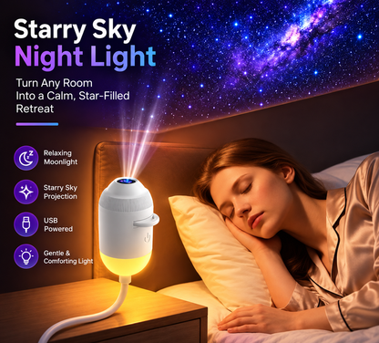 Galaxy Star Projector – USB Night Sky Light with Interchangeable Cards