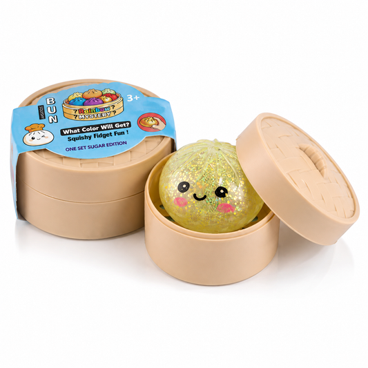 Mystery Steamer Bun Glitter Squishy Fidget Toy