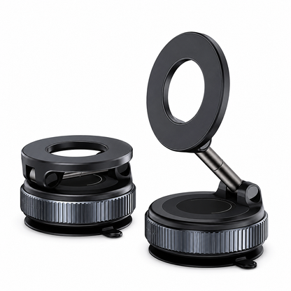 Compact magnetic car phone mount with adjustable viewing angle
