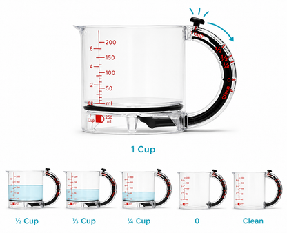 Adjustable Measuring Cup – Measure, Pour & Scrape