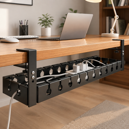 Under-Desk Cable Management Tray – Clean, Clutter-Free Workspace