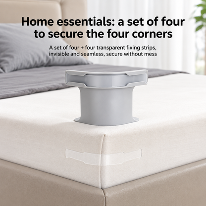 No-slip fitted sheet holder attached at a mattress corner
