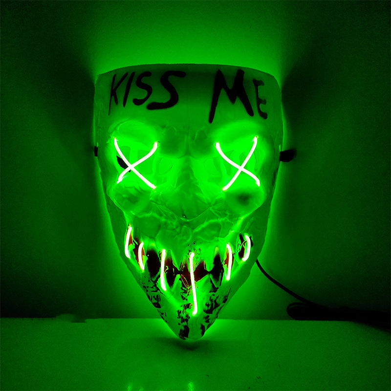 Light-up horror face mask for themed events