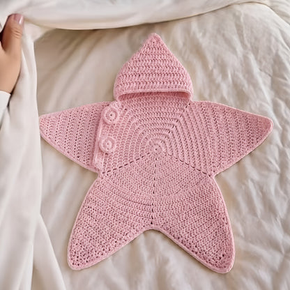 Star-shaped hooded baby romper in color option