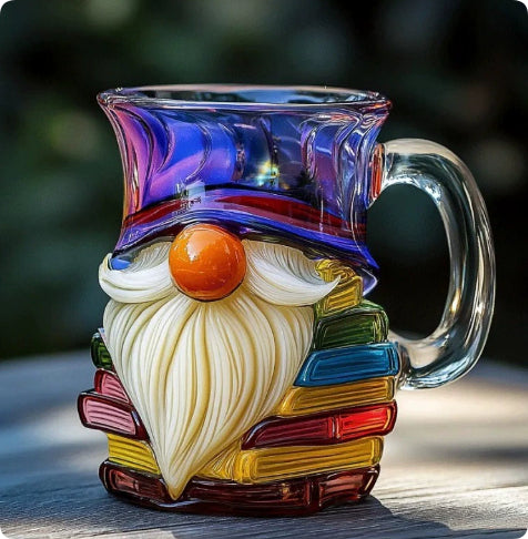 Book-shaped glass mug product view for reader gift
