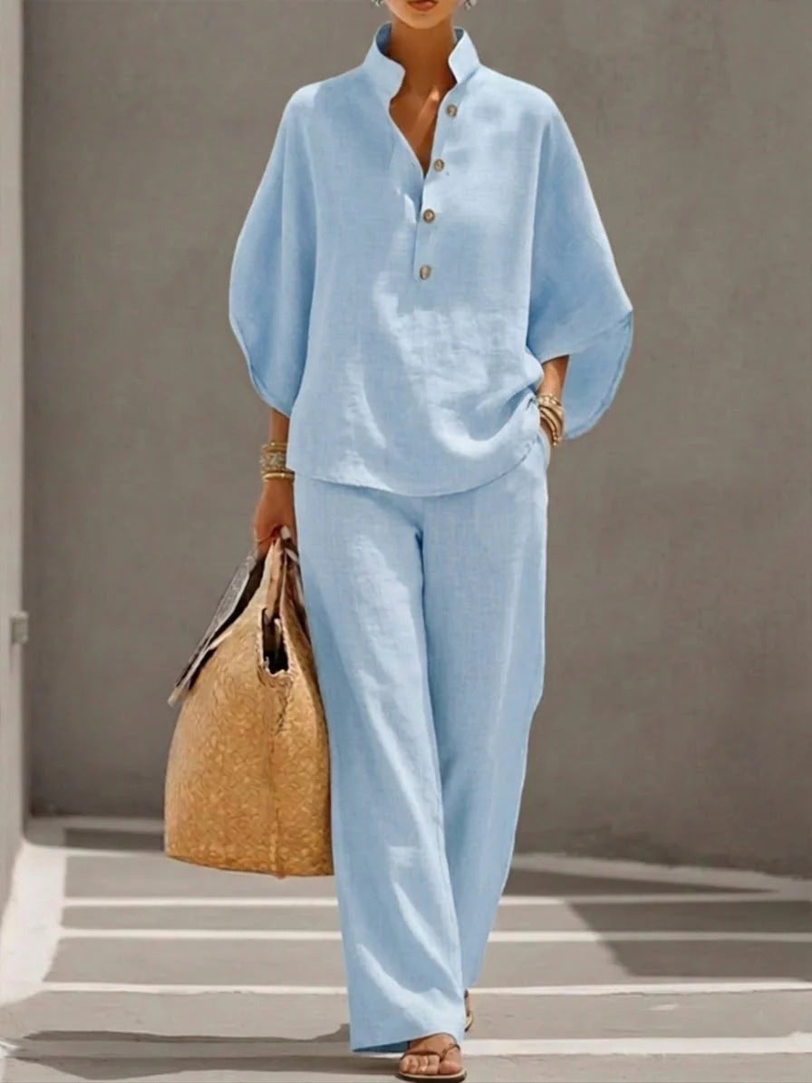 Women's relaxed two-piece summer set in color option
