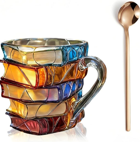 Book-shaped glass mug option shown in product view
