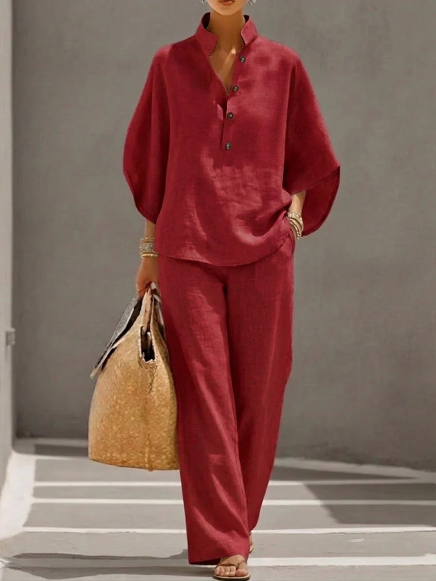 Two-piece women's warm-weather outfit style view