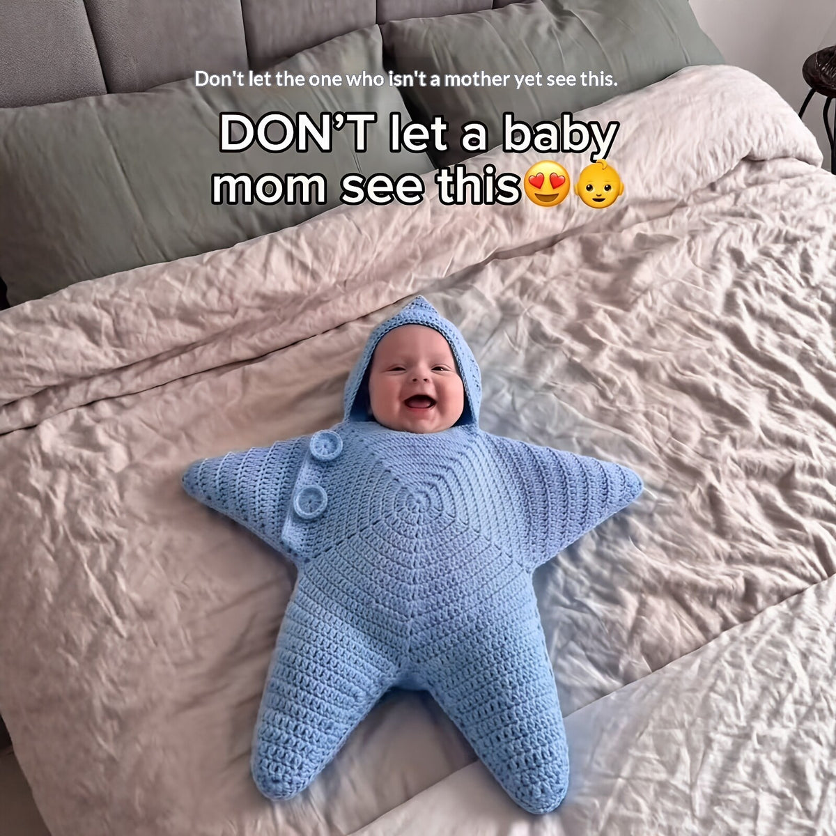 Crochet Star Baby Outfit - Cozy Star-Shaped Hooded Romper product image