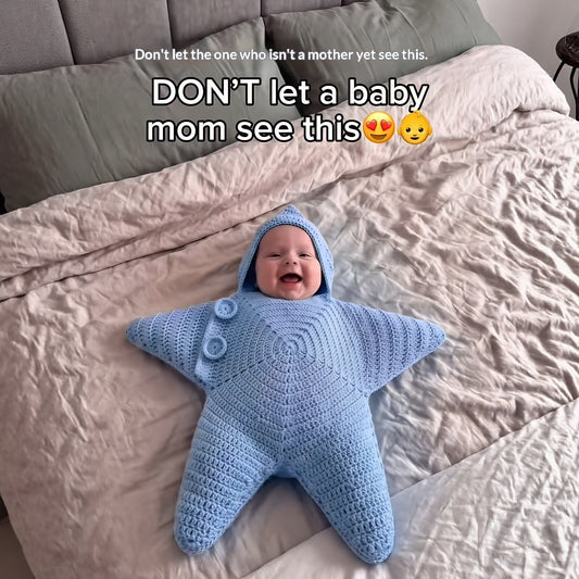 Crochet Star Baby Outfit - Cozy Star-Shaped Hooded Romper product image