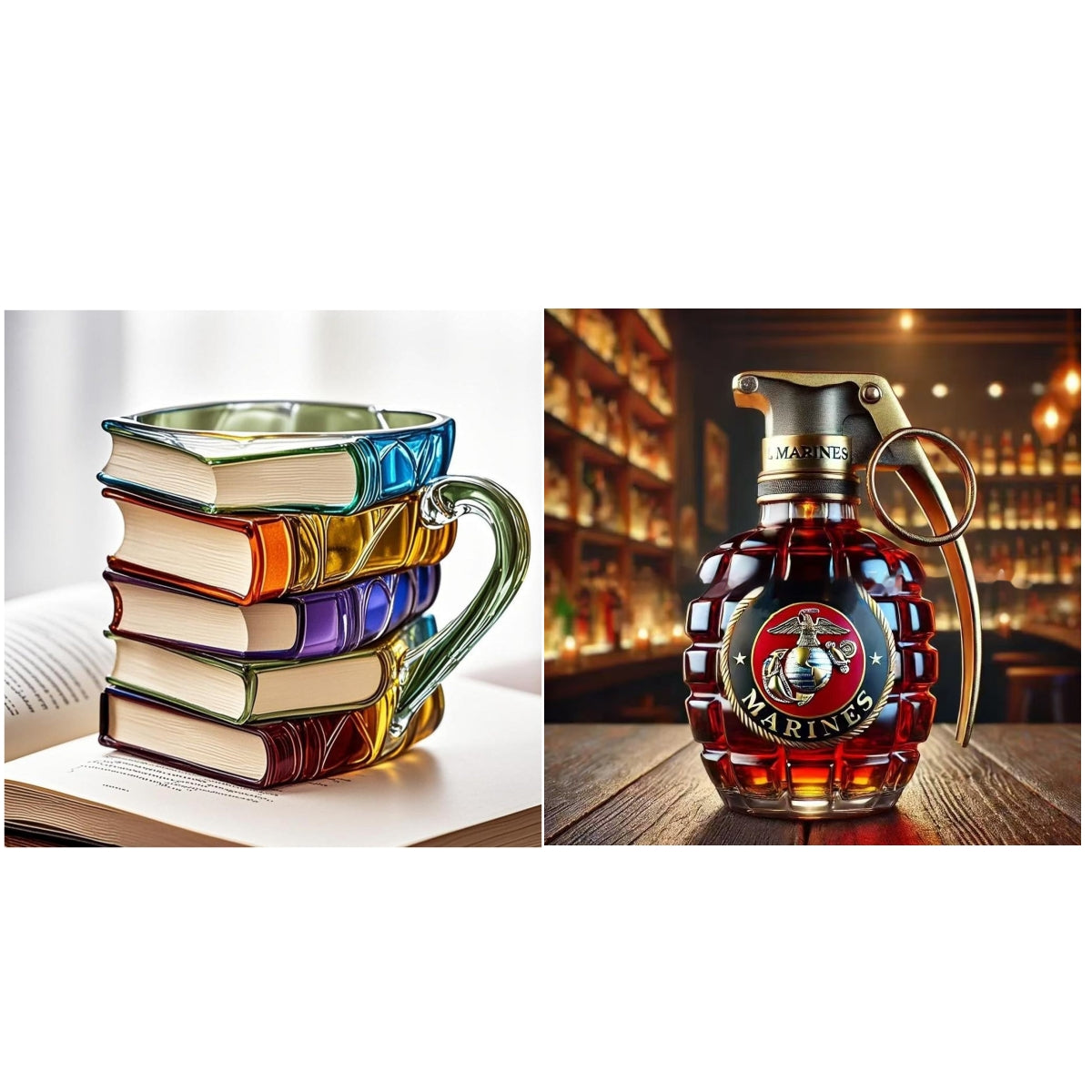 Book-inspired glass mug gift product view