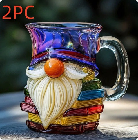 Creative book-inspired glass mug shown from another angle