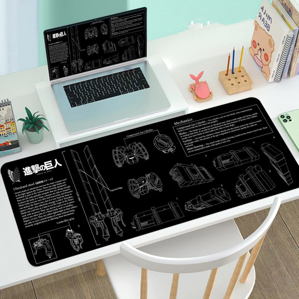 Extended mouse pad for keyboard and mouse desk setup