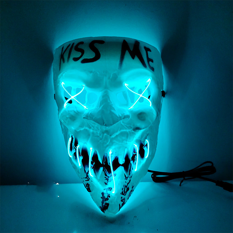 LED Halloween horror mask in light-up color option