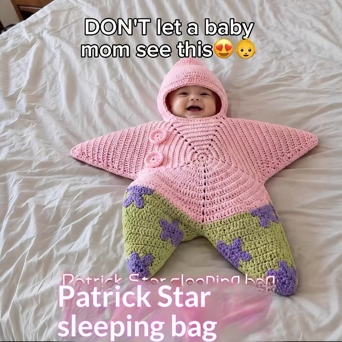 Finished star-shaped baby outfit for supervised photos