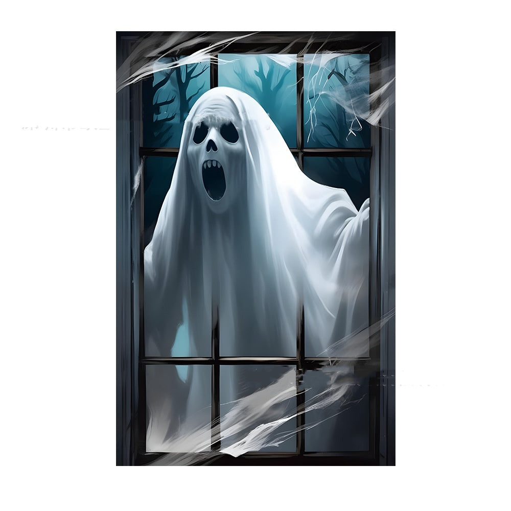 3D Halloween window cover horror backdrop product view