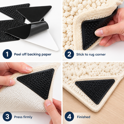 Four-step rug gripper installation guide