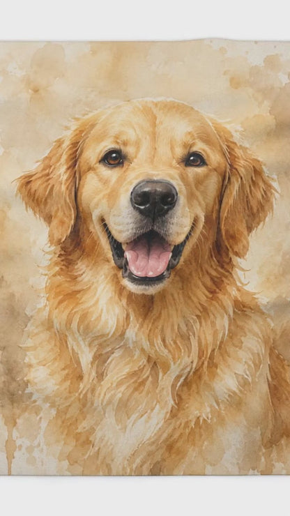 Golden Retriever Sherpa Fleece Blanket – Cozy Dog Lover Gift